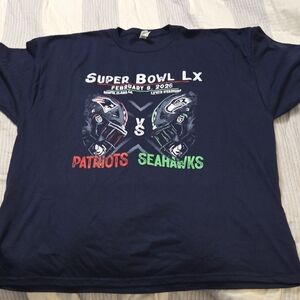 Super Bowl LX Jerzees Navy Blue T-Shirt